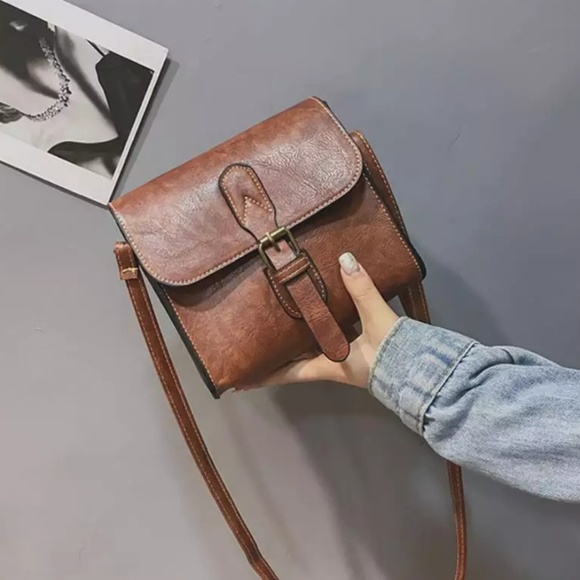 small foux leather Crossbody bag Handbags - Shoulder Bag Magnetic Buckle Flap